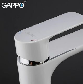 Смеситель для раковины Gappo Noar G1048-2 белый/хром